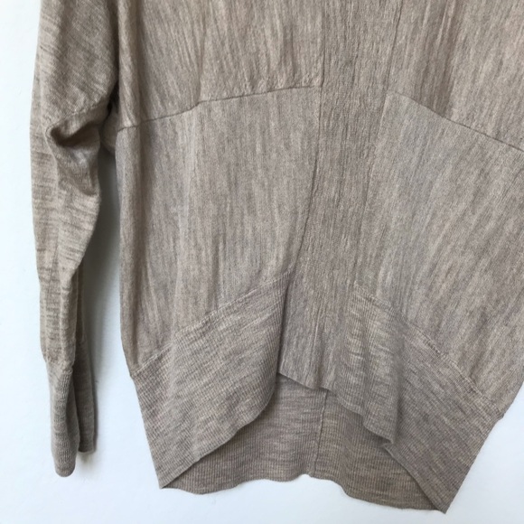 All Saints Tan Brown Jumper Sweater Wool V-Neck US 8 - Picture 5 of 9